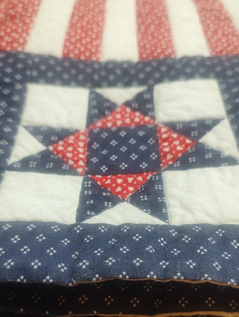 5 Patriotic Red White Blue Quilted Table Placemats Ln
